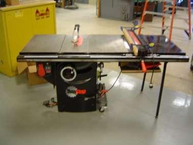 TABLE SAW: Use a Table Saw to make straight, precise cuts in wood sheets or boards. Select the proper blade for the cut to be made. Check the blade to be free of cracks or nicks, and that it is sharp.