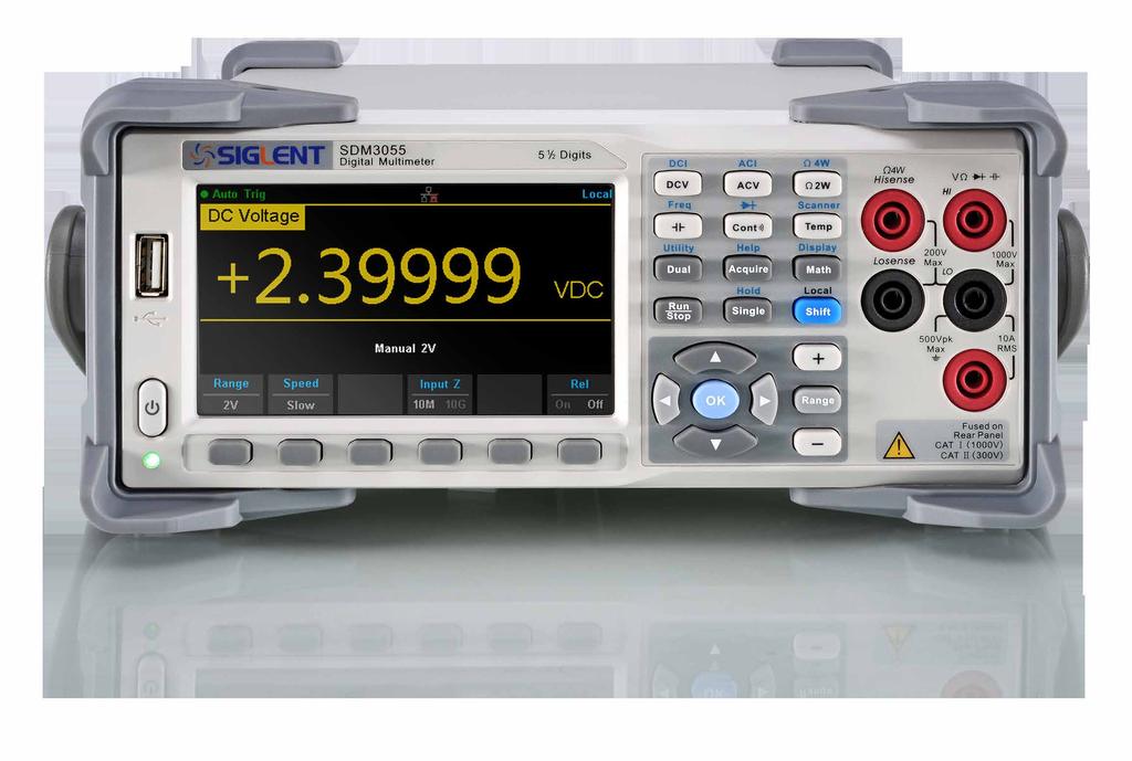 SDM3055 SDM3055-SC Product Overview The SDM3055/SDM3055-SC is a digital multimeter designed with 5 ½ digits readings resolution and dual-display, especially fitting to the needs of high-precision,