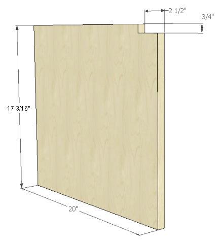INNER WALLS (UPPER, 2 EACH) Shop or hardwood ply, 17 3/16 x