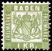00 2,000. BADEN Forged cancellations are known on #25, 28a. LOCATION In southwestern 1897 Unwmk. Perf. 13 1 /2x14 1 /2 Wmk. 92-17mm Wmk.