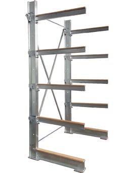 lifting, transporting and storing storing 06 01 Cantilever rack, galvanized y arms can be adjusted quickly and easily (raster of 300 ) y securing of arms with socket pins