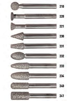 diamond tools ornamental- and sculpturing DIAREX profile grinding pins for granite y creative asccessory, electroplated version y for ornament works y