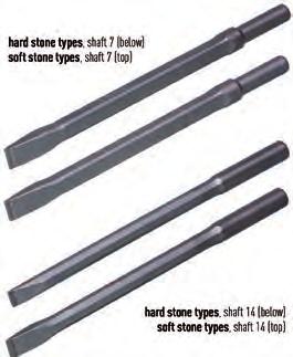 steel- and tungsten tools REXID tungsten tools pneumatic tools REXID pneumatic chisels shaft 7, 14 y for soft stone, very slim blade, very high cutting performance y for hard stone, sturdy shape,