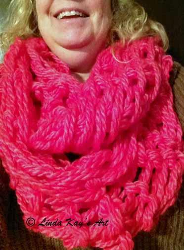 Tunisian HAND Crochet Infinity Scarf - Intermediate Class Saturday, January 24, 2015 7:00-8:30 pm Monday, February 23, 2015 7:00 8:30 pm Inspired by the hot new trend of hand knitting, I have created
