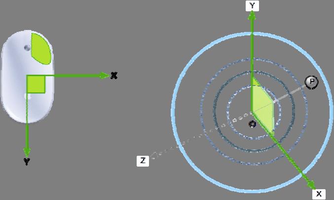 workspace of the SPIDAR. The pointer is the representation of the effector of the SPIDAR in the virtual environment (see figure 8). So, navigation is done in the same way as seen before.