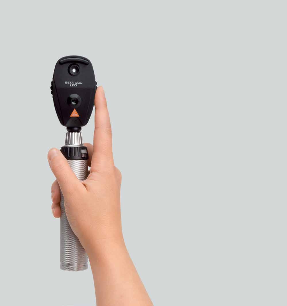 BETA LED Ophthalmoscope More than 70 years of experience and rugged, German-engineering bring you our best ophthalmoscopes yet. Path of Sight Path of Illumination Corneal and Iris Reflex 4 5 1.
