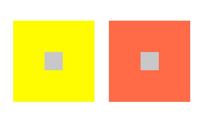 6. SIMULTANEOUS CONTRAST Its effect is derived from the law of complementary colours, according to