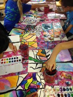 Kids will learn how to use many different mediums: acrylics, watercolor, oil pastels and colored pencils.