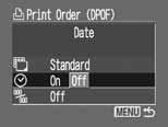 Printing 115 (Date) Select [On] or [Off].