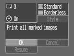 Printing 117 Printing with DPOF Print Settings The DPOF print settings can be used to print on a direct print function compatible printer (CP series) or a direct print
