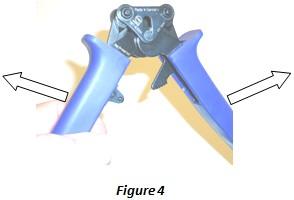 Position the crimp tooling assembly and insert this assembly into the handle cavity, as shown in Figure 5 above.