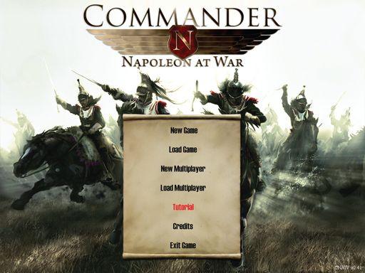 COMMANDER: NAPOLEON AT WAR 4. THE MAIN MENU From the Main Menu, you have a number of options: New Game: Takes you to the game setup screen for a new single player game.