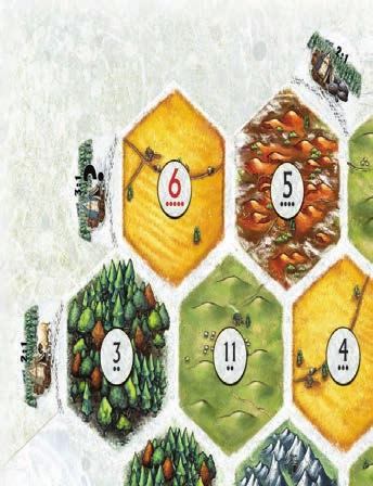 B Since the settlements and keeps usually border on 2-3 terrain types, they can harvest up to 3 different resources based on the dice roll.