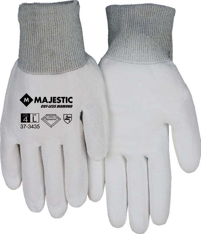 COATED WITH DYNEEMA DIAMOND TECHNOLOGY DIAMOND Double the cut resistance of the yarn over the standard Dyneema fiber, at the same thickness Ultra lightweight gloves with high cut resistance keeping