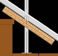 Find and mark the center of the width of the underside of the upper stair rail (Component X) and the top and underside of the bottom stair rail.