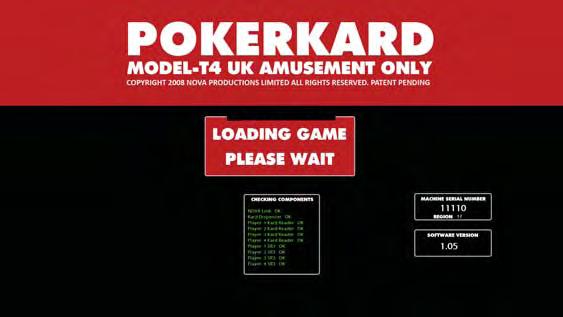 Important PokerKard Information Screens GAME START OPTIONS This screen shows