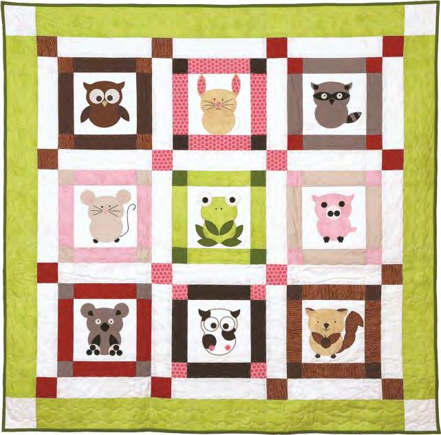 GO! Talk To The Animals Baby Quilt Finished Size 41" x 41" Fabrics provided by Riley Blake Fabrics GO! Dies Used, Number of Shapes to Cut & Fabric Requirements Fabric Color Shape GO!
