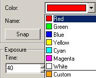 Once the dye has been selected, a suggested channel color with wavelengths for excitation and emission maximums are assigned to the channel.
