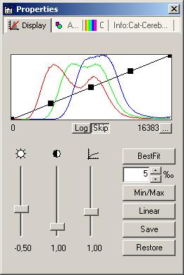 Imaging Plus Click on the Display tab sheet, where the image s display characteristic curve is shown.