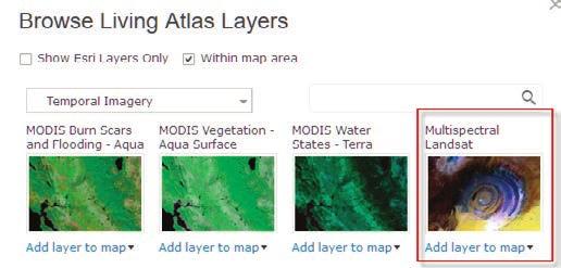 This multispectral Landsat image has a series of spectral bands that can be displayed in various combinations.