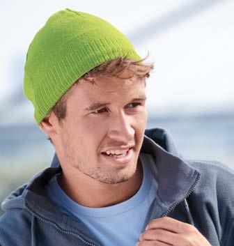 polyacrylic ash lime-green orange dark-green MB 7925 Knitted Beanie with Fleece Inset Knitted cap
