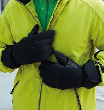 openings Outer fabric (220 g/m²): 100% polyester MB 7961 Sizes 6 7 8 9 Winter Sport Gloves Softshell gloves for men