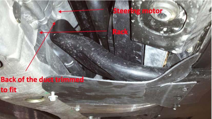 10.) Install EPS Duct in vehicle by sliding the EPS Duct through the slot of