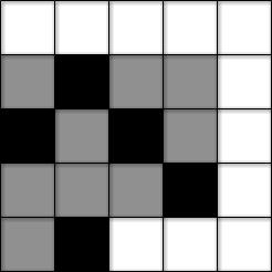 (a) Start (b) Step 1 (c) Step 2 (d) Step 11 (e) Step 12 Figure 10: Method 6; walking through a puzzle, marking all empty cells (a) A couple of white cells will be cut off