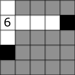 with a black cell or the border of the puzzle will be enclosed by black cells Figure 6: Example of Method 2 4.