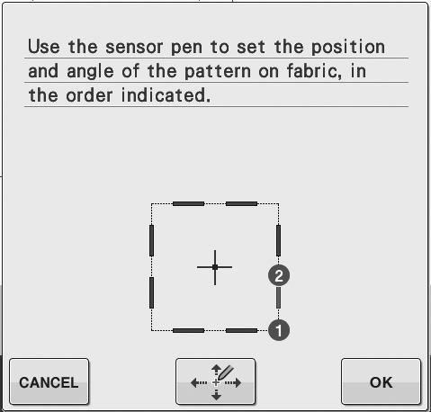 * To lign the edge of the emroidery with pttern or mrk on the fric, select the edge. If the center of the pttern to e emroidered is determined, select the center position.