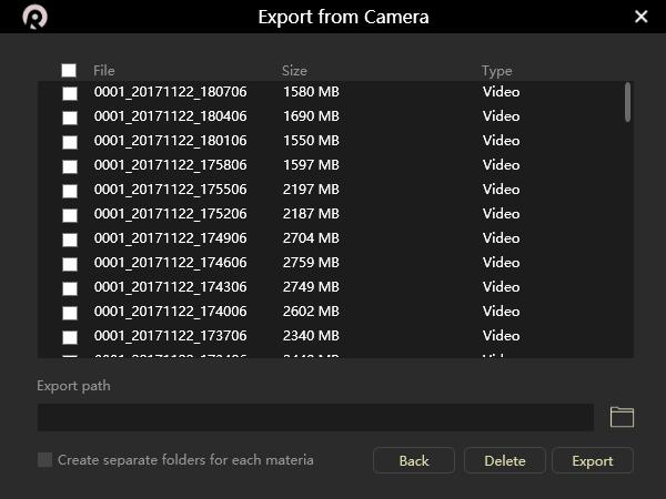 1 Source File Export 3.1.1.1 Export Files from the Camera via Studio Exporting files from the camera via Kandao Studio is currently only available for Obsidian S/R.