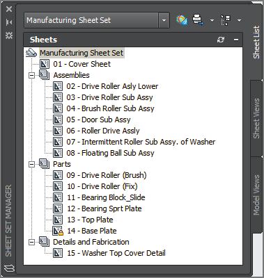 Click the Sheet Views tab along the right edge of the Sheet Set Manager, and observe that tabs provide a means of accessing additional interface content.