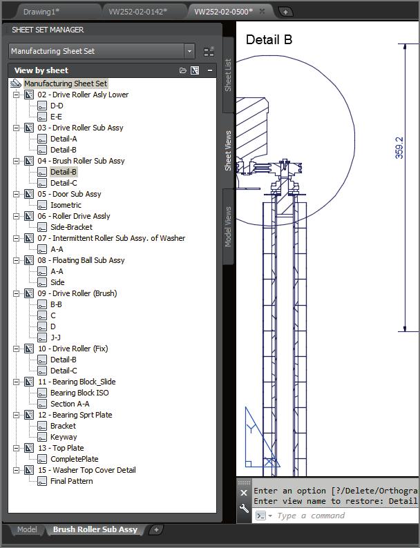 explore the AutoCAD 2015 for Windows User Interface 7 6. Click the Palette-properties menu and select Anchor Left. The Sheet Set Manager palette is docked along the left edge of the user interface.
