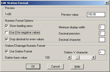 Standard Roadway Alignments Station Format, Station Labels To control how stations appear in AutoCAD Land Desktop, use the Station Display Format command.
