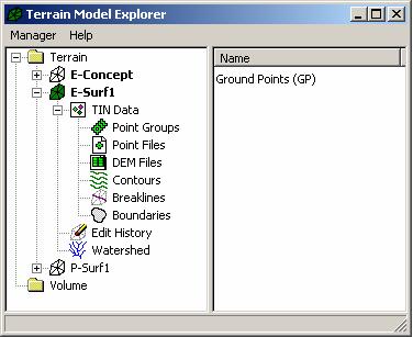 Adding point Groups to a Surface Model If you want to use points that exist in the project point database as surface data, then you can create point groups and add them to the surface folder.