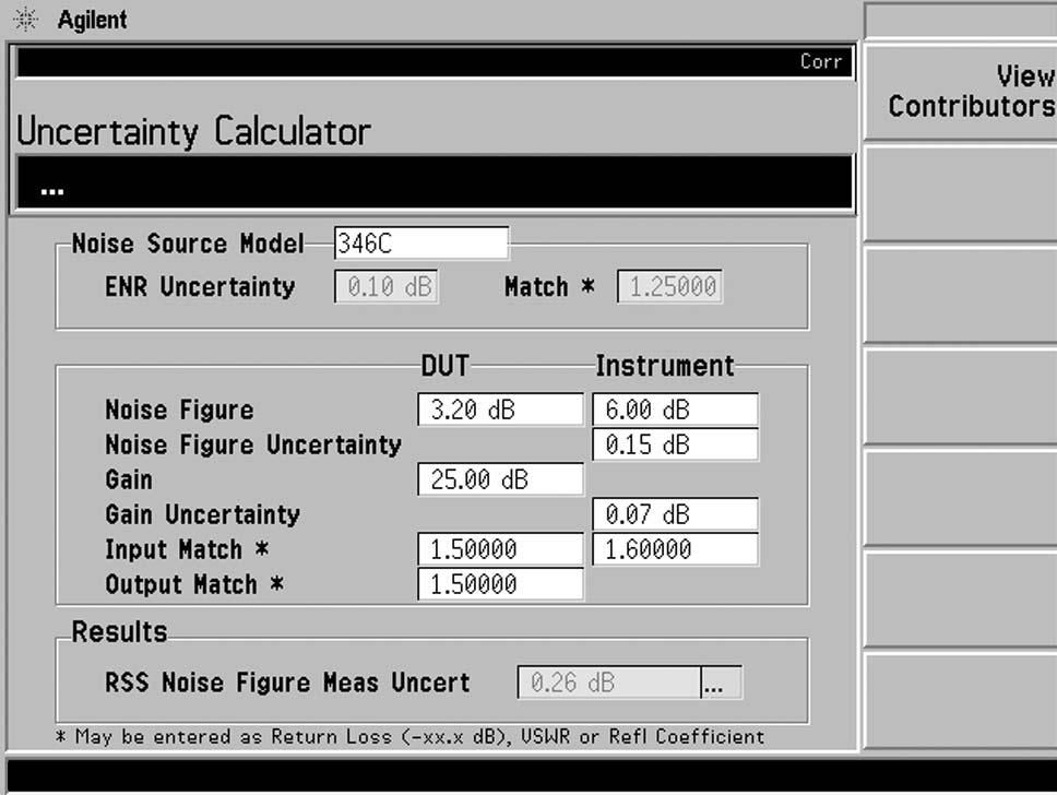 Noise figure uncertainty calculator When making a noise figure measurement, there are many aspects of the measurement setup that can affect the uncertainty of that measurement.