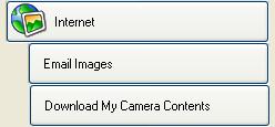 Select the image. Click [Internet]. The [Internet] menu appears. Click [Email Images]. The settings window for the attached image appears. 4Specify desired settings.