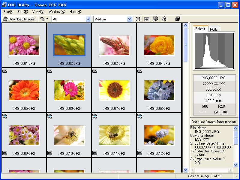 Downloading Selected Images You can display the images saved on a memory card in the camera, select the images you want and download them to your computer.