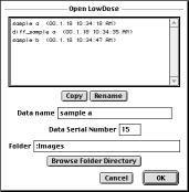 2.2.1 Open LowDose session The LowDose session should be initiated by selecting Open LowDose session under the LowDose menu.