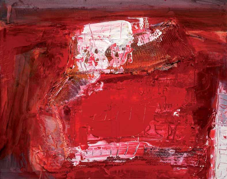 Red hot II [Tulipunane] 2007 akrüül, kollaaž, lõuend 80 x