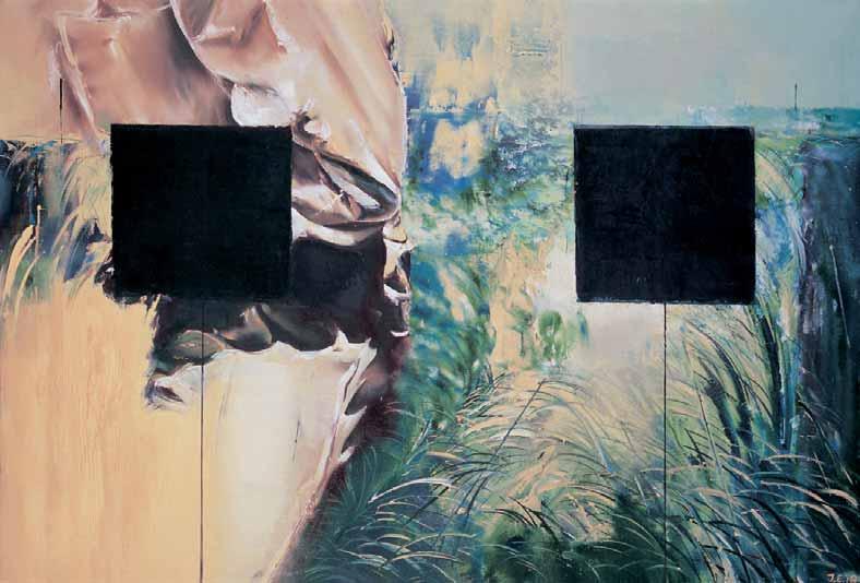Maastik kahe ruuduga 1978 õli, lõuend 100 x 145 (Matthew Bown Gallery, London)