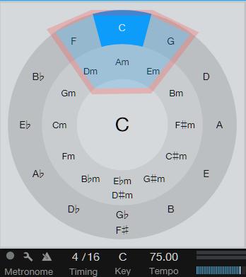 chords for the key. (outlined for example) Entering Chords into the Chord Track 1. Click the Chord Track icon to open the Chord Track. 2.