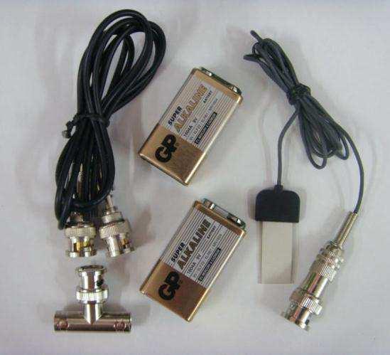 9V Batteries, Type 1604A (6LF22/6LR61/MN1604), Mercury and Cadmium Free b) Piezo Sensor (modified SDT1-028K),