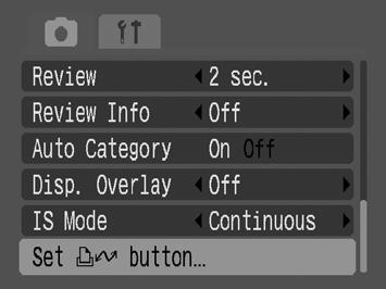 122 Registering Settings to the Button Available Shooting Modes p. 211 You can register a function that you often use when shooting with the button.