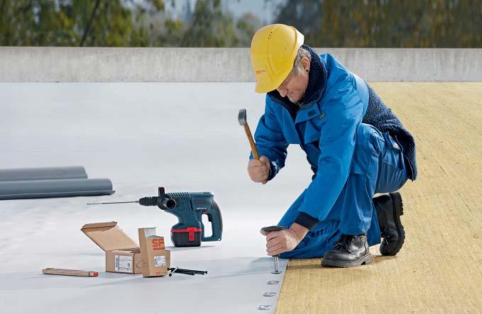 Flat roof fastening systems for concrete deck Fixing into concrete with conventional methods is at best complicated. Using plug free fasteners however considerably improves installation time.
