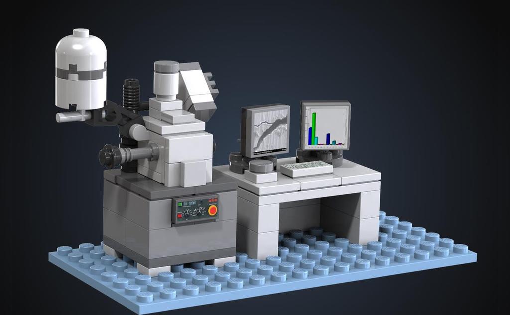 (Image: LEGO) Parts of the SEM Microscope (column and chamber),