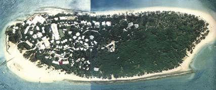 The island has a total area of approximately 18 hectares with a large part of this land occupied by a tourist resort, research station and national park quarters. The Research Station occupies 2.