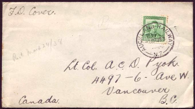 Smith advising him was past due with respect to his Union dues. The envelope is marked GONE NO ADDRESS and is cancelled as UNCLAIMED November 8, 1938 in Wellington. One can only assume that Mr.