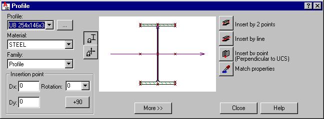 page: 60 AutoCAD Structural Detailing - Steel - User Guide 6. PROFILES 6.1. Profiles Use this option to define a member with a selected profile.