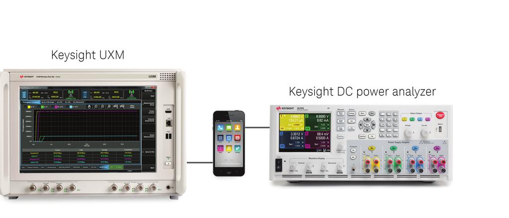 10 Keysight E7530A and E7630A LTE/LTE-A Test and Lab Applications - Technical Overview Battery and current drain Coupling the UXM s flexible network emulation and configurable sleep modes with a